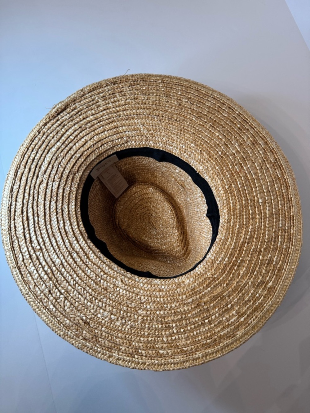 Brixton Joanna Straw Hat Small Wide Brim Fedora Natural Black Band - Picture 4 of 5
